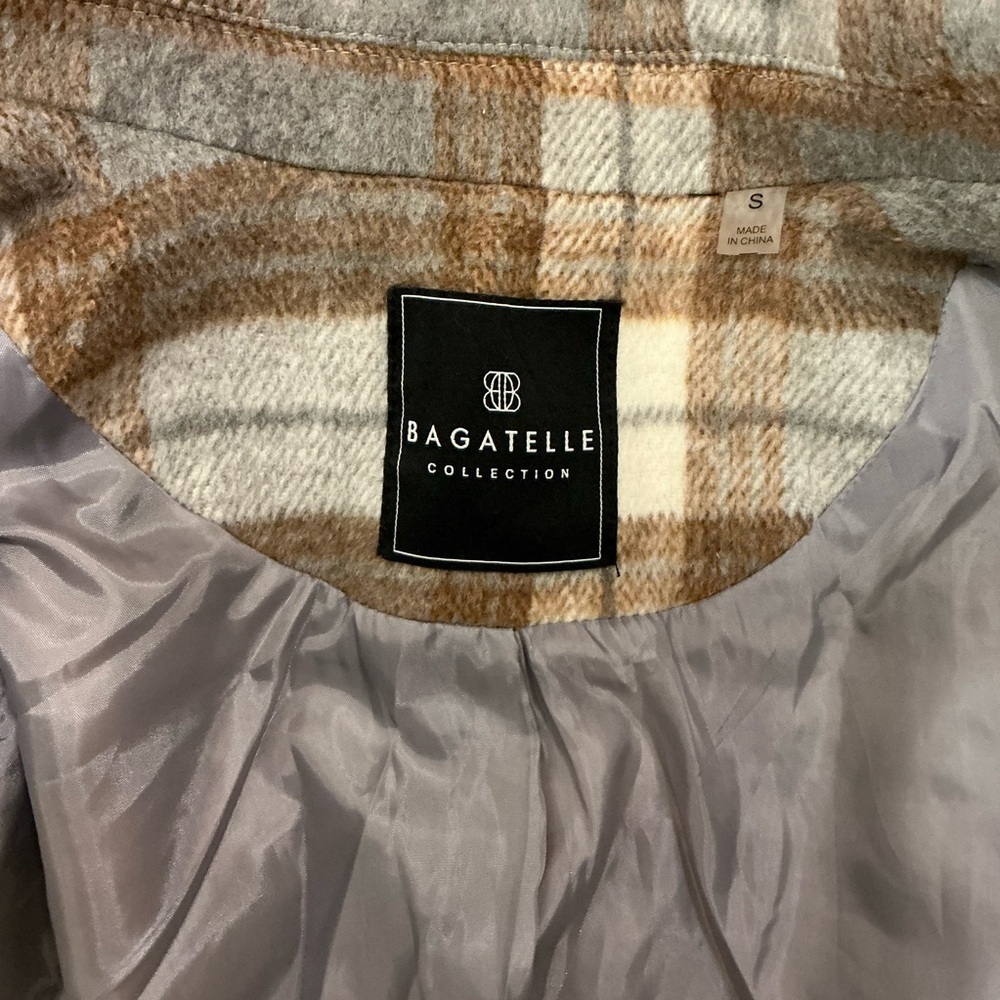 BAGATELLE Plaid Women's Jacket in Gray and Brown, Sz Sm - Picture 5 of 6